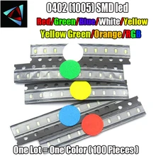 100 шт. 0402 SMD светодиодный светильник smd красный желтый синий зеленый белый теплый белый 0 диапазон RGB 1,0*0,5*0,4 мм 1005 супер яркий