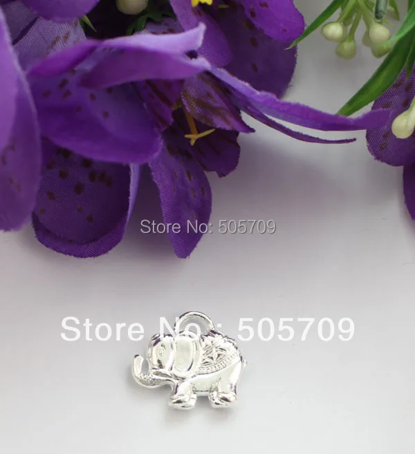 

20PCS Bright Silver Color Plate Metal Elephant Charms A19059SSP