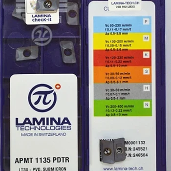 

10PCS APMT1135PDTR LT30 LAMINA Original CNC Blade Carbide Insert Milling Cutter Plate Tool for BAP300R Holder