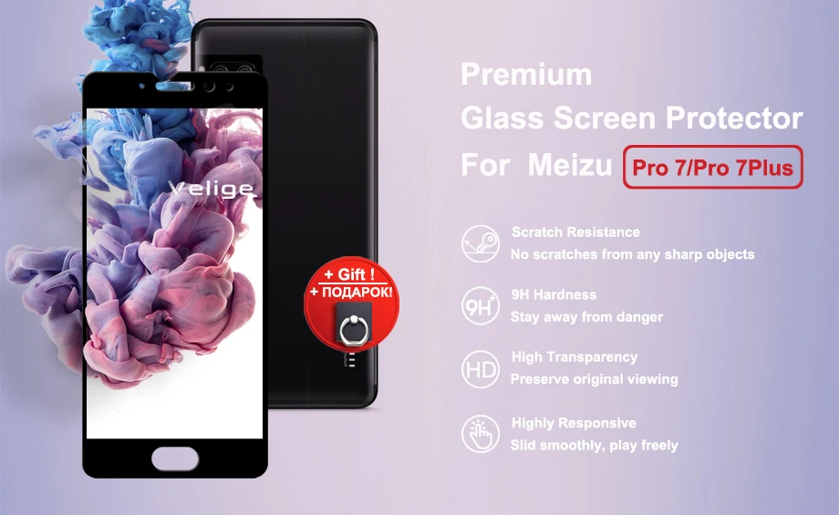 Velige Full Cover Tempered Glass For Meizu Pro 7 Plus Pro7 Plus Pro 7Plus Screen Protector Real 9H Hardness Protective Glass (5)