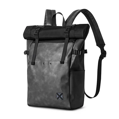 Брендовый мужской рюкзак из ПВХ, школьный рюкзак, модная водонепроницаемая сумка для путешествий, Повседневная кожаная сумка для книг, мужская серая сумка harajuku, кошелек - Цвет: 80220611