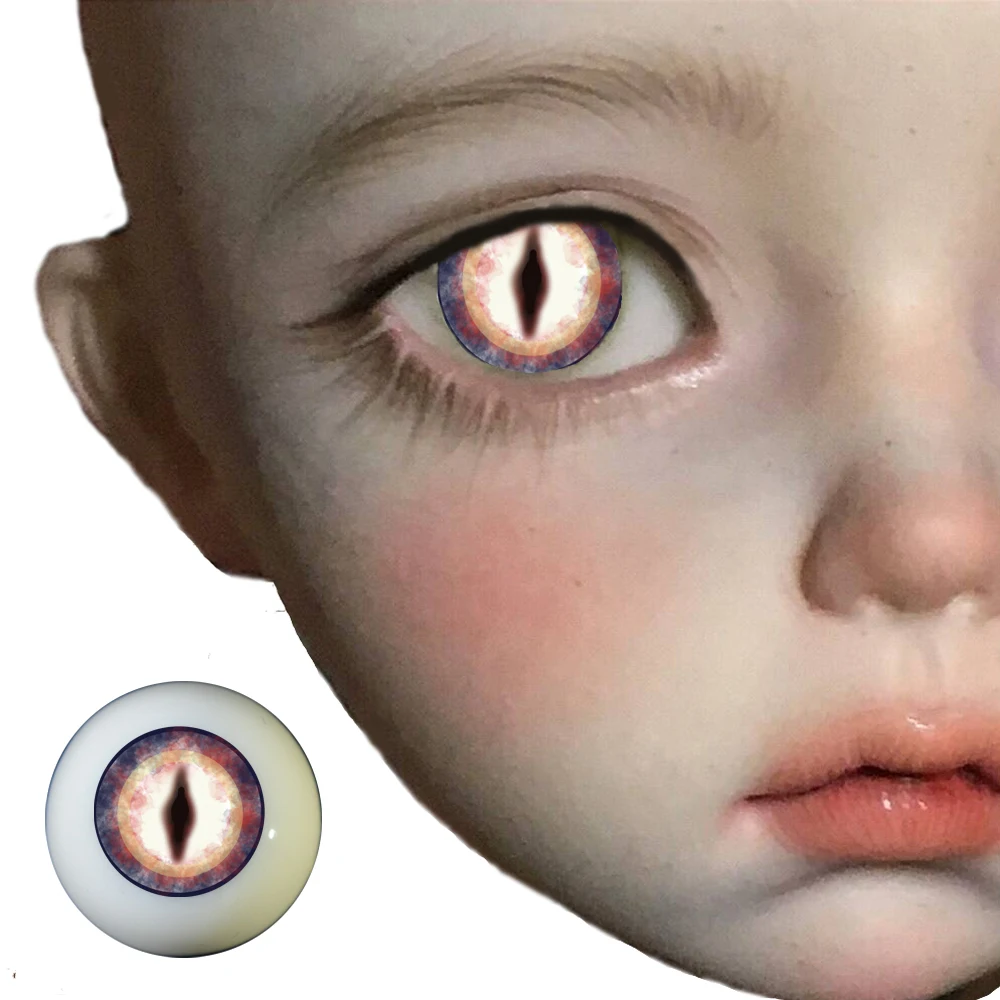 14mm Hand Made BJD Doll Eyes Pearlized Blue Acrylic Half Ball