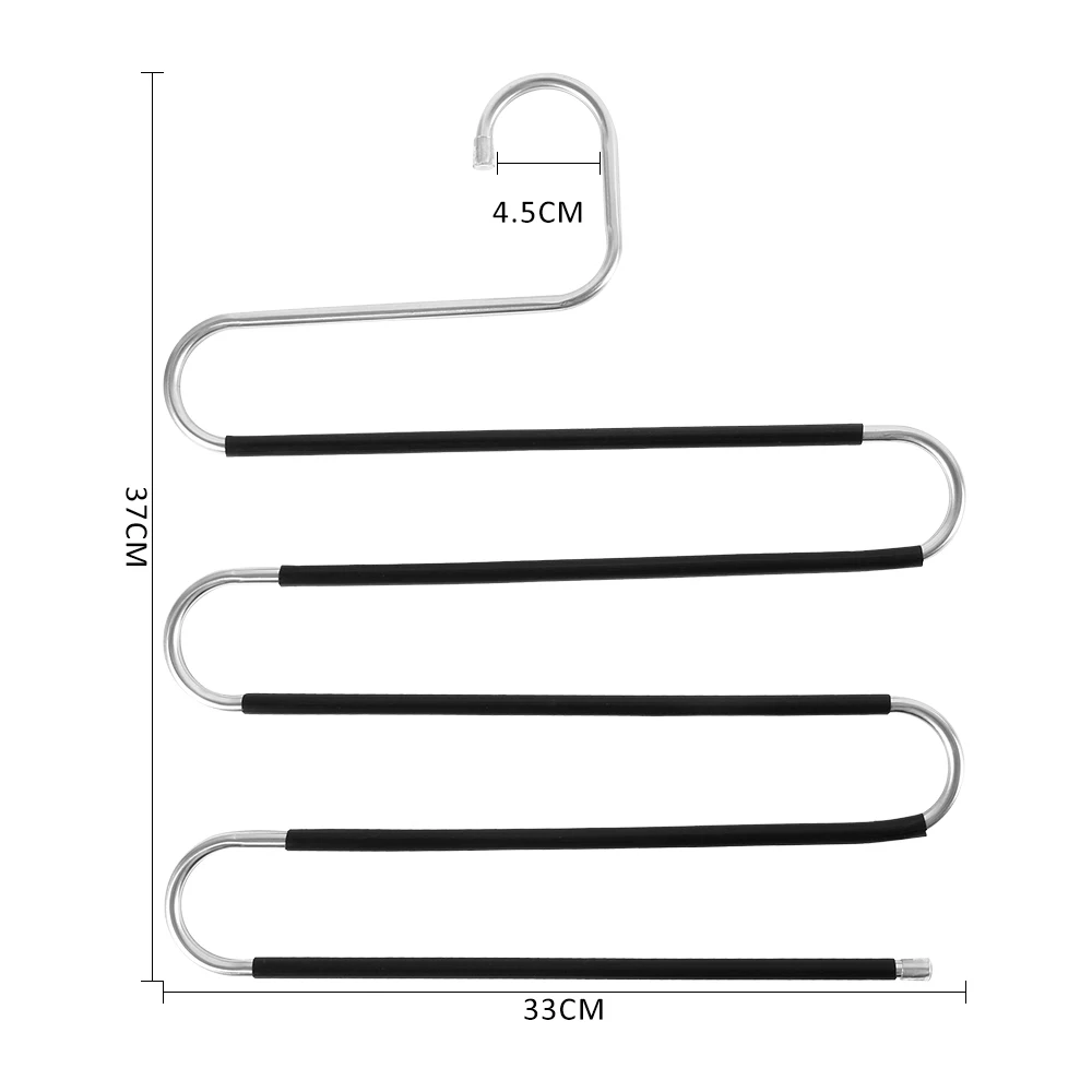 S-образная кисть 5 слоев брюки вешалка Ванная комната Кухня Органайзер держатель для брюк галстук-бабочка для установки в стойку для одежды вешалка Нержавеющая сталь