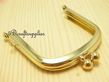 

metal purse frame glue on clasp clip gold 2 3/4 inch x 2 1/2 inch C57