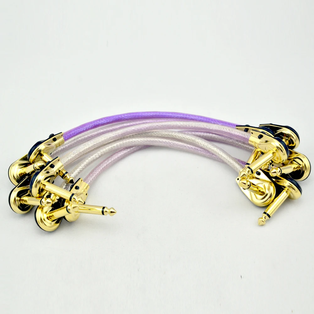6 X Guitar Pedal Cables Wire Cord for Guitar Bass Guitar Lines Gold