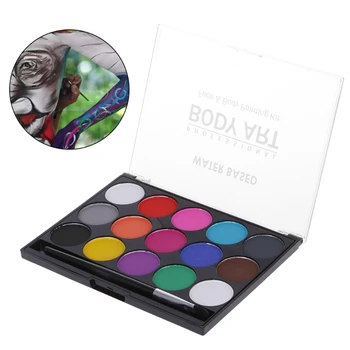 

15 Colors Body Paint Makeup Facial Painting Water Ink Oil Graffiti With Brush