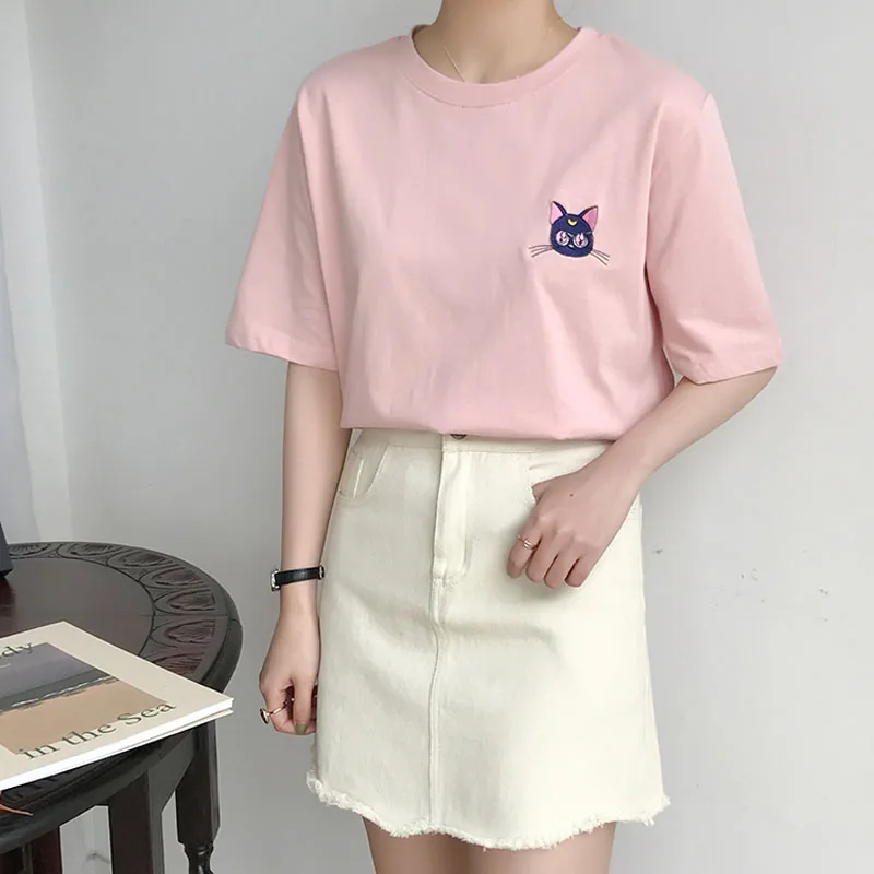 2019 جديد المتناثرة T قميص المرأة عصابة رأس كورية ظريفة على شكل الشخصيات الكرتونية التطريز قصير كم T قميص فام الصيف عارضة المحملة قميص 2019 جديد المتناثرة T قميص المرأة عصابة رأس كورية ظريفة على شكل الشخصيات الكرتونية التطريز قصير كم T قميص فام الصيف عارضة المحملة قميص