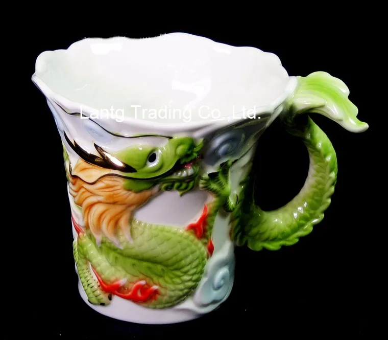 Стиль Китай чашка эмаль фарфоровые кофейные чашки Дракон и Феникс чайный сервиз костяной фарфор фарфоровая чашка для подарка на день рождения