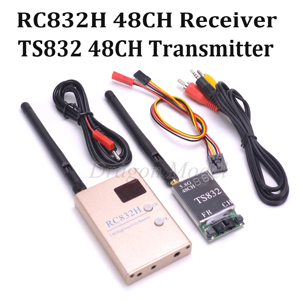 

FPV 5.8G 5.8Ghz 600mW 48 Channels TS832 RC832 RC832H Wireless AV Transmitter and Receiver Tx Rx Set for Quadcopter Multicopter