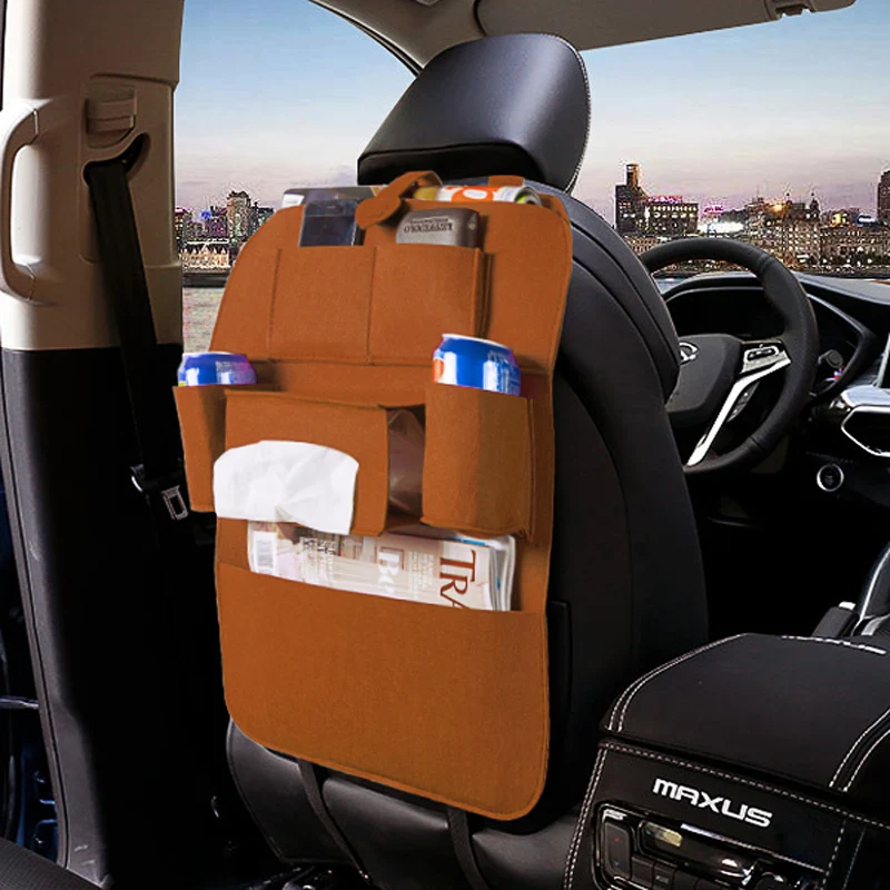 Автомобильная сумка для хранения на спинку сиденья Органайзер коробка войлочные чехлы на заднее сиденье держатель мульти-контейнер с карманами универсальная защита для укладки
