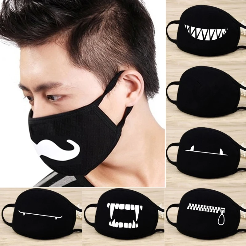 

Cartoon Mask Fashion Anti Fog/Dust/Wind Cotton Mask Warm Beard Teeth Bear Print Mouth Mask Party Favor