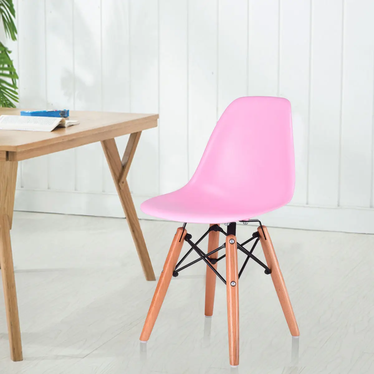 Giantex Pink Kids Dining Side Armless Chair Molded Plastic Seat Wood Legs Children Dining Room Furniture HW56499PI Giantex Pink Kids Dining Side Armless Chair Molded Plastic Seat Wood Legs Children Dining Room Furniture HW56499PI