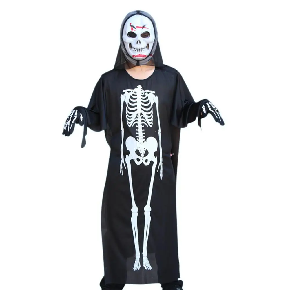 

2018 NEW Adult Halloween Costume Skeleton Set (Ghost Costume + Mask + Gloves)