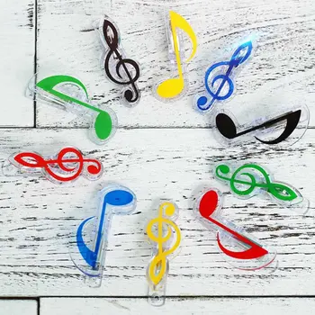 

1 Piece Creative Musical Symbols Shape Paper Clip New Cute Plastic Photo Note Memo Clip For Student Stationery Gift