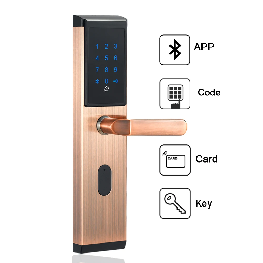 Электронный Смарт wifi Пульт дистанционного управления Bluetooth пароль дверной замок цифровая клавиатура дверной замок разблокировка с TTlock приложение, код, M1 карта и ключ