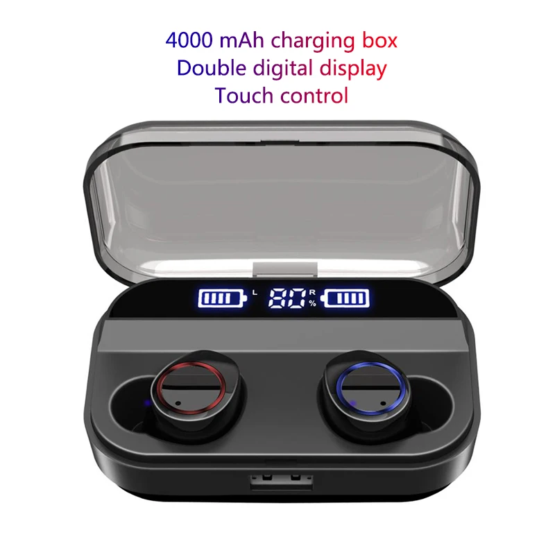 

Touch TWS Wireless Earphone Bluetooth 5.0 Touch Control Sport Stereo Earbud IPX7 Waterproof With Power Display 4000mAh Power Ban