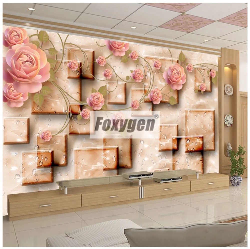 Customzied NON-WOVEN Wallpaper mural with kinds of nice 3D flowers animalsForest abstract landscapes cities designs designs and patterns  (203)