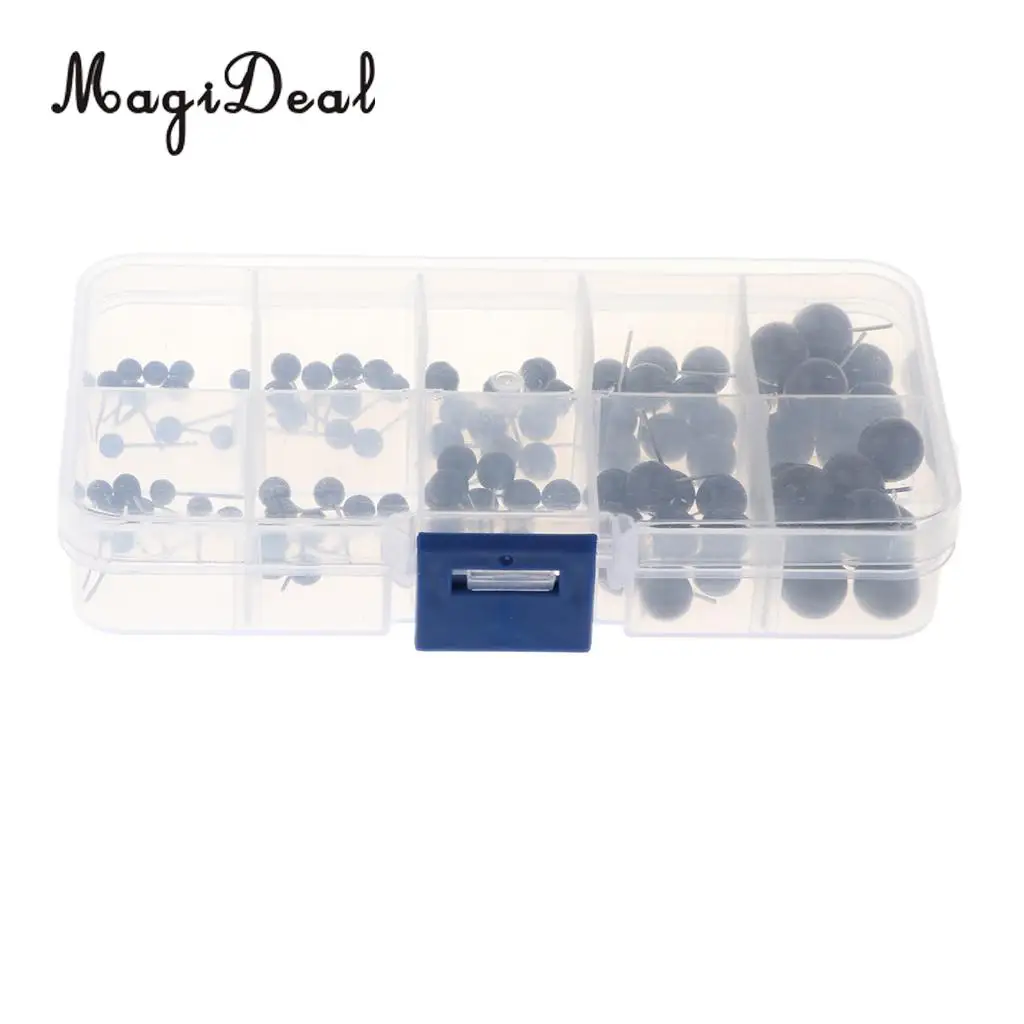 100 Pieces 4mm, 5mm, 6mm, 8mm, 10mm  Safety Round Eyes for Bear Plush Puppet Doll DIY Making Sewing Supplies