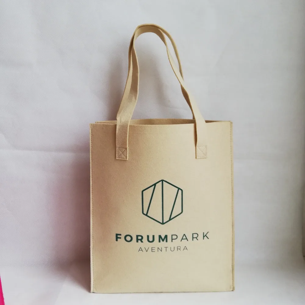 300 шт/партия многоразовые женские модные войлочные сумки на плечо вместительная сумка для продуктов с вашим логотипом на заказ логотип маркетинг Эко сумки