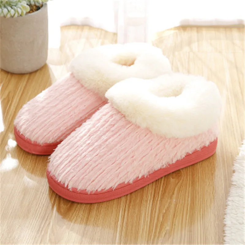 

Home Slippers Women Fur Slippers Warm Indoor Slides Anti-Skid Flip Flops Girl Cotton Shoes House Couple Shoes Pantoffels Dames