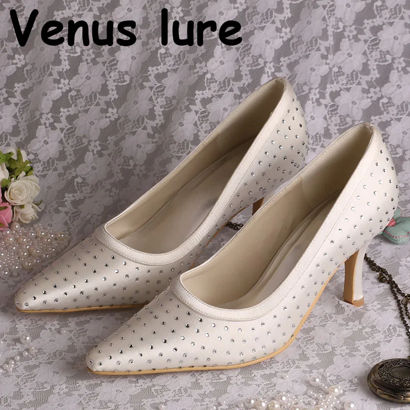 blush À Sur Parti Main nude Pointu Bout Chaussures fuchsia Beige Aiguilles Green De navy mint Soirée Slip Talons La olive Cristal Talon wqSRYRPx