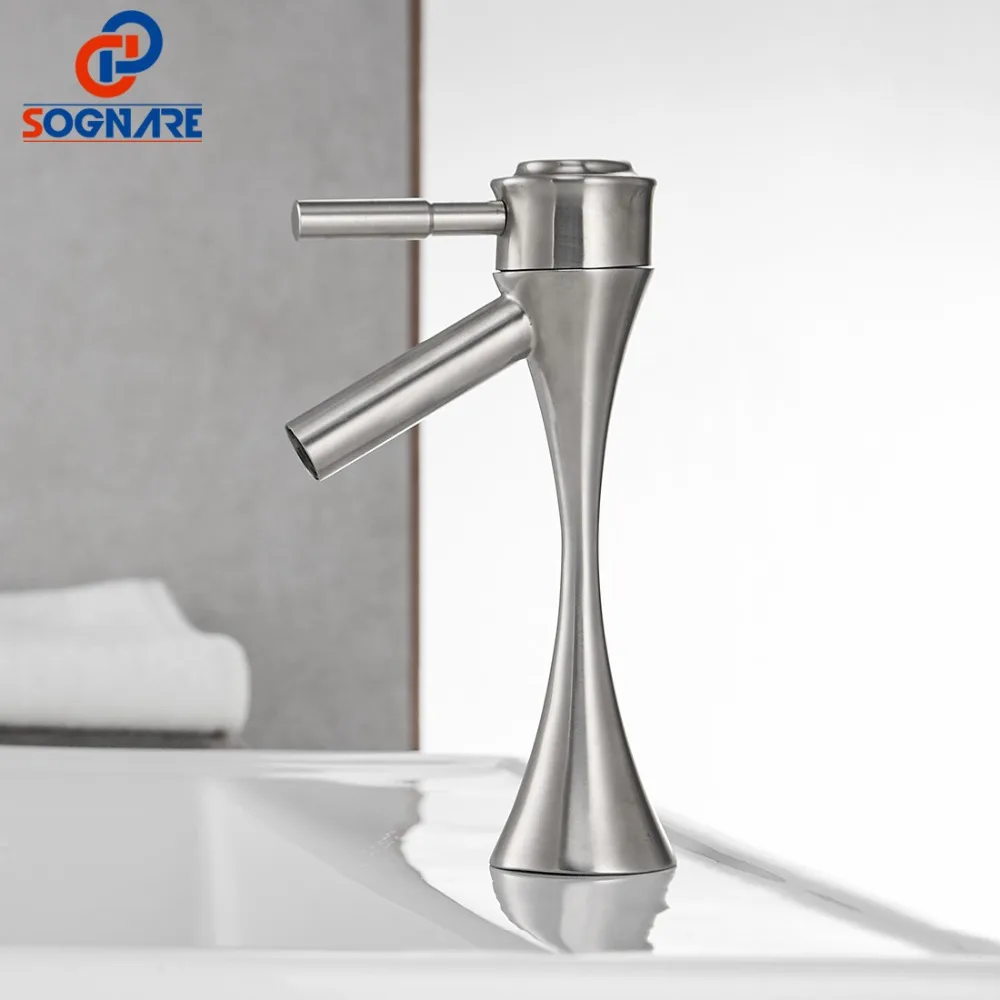 

Unique Bathroom Sink Faucet 304 Stainless Steel Faucet Waterfall Mixer Water Taps Basin Faucet Mixer Cold Water Only Faucet Tap