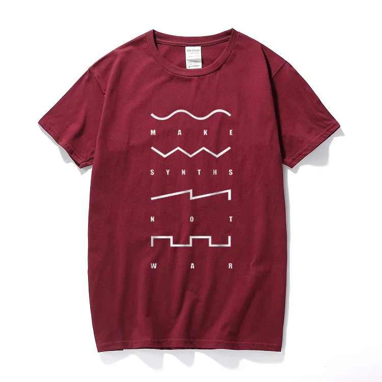  Make Synths Not War T Shirt Club Party Disco Roland Analogue Moog Keyboard Juno new fashion streetw