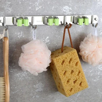 

Creative Multifunction Kitchen Bathroom Stainless Steel Mop And Broom Holder Wall Mounted Hooks Storage Hanger