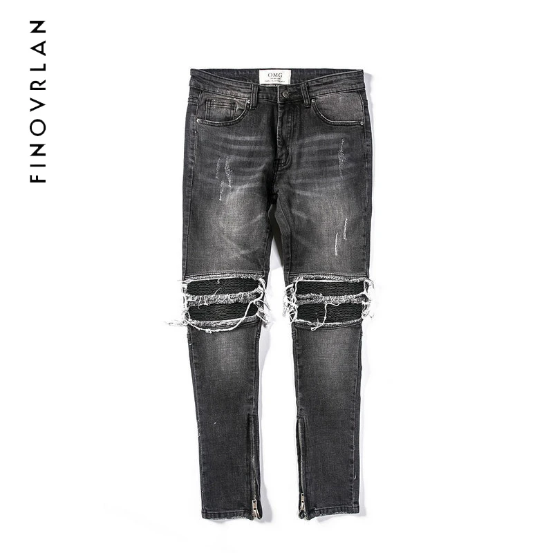 black ripped ankle skinny jeans