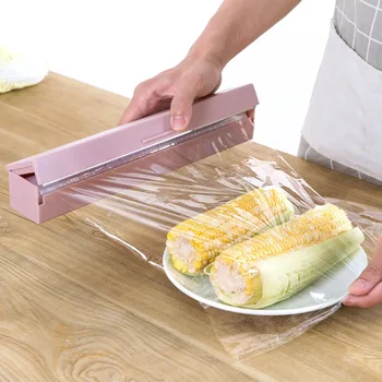 

OTHERHOUSE Plastic Warp Cutter Kitchen Food Dispenser Roll Warp Cutters Film Cutting Box Storage Holder Kitchen Supplies
