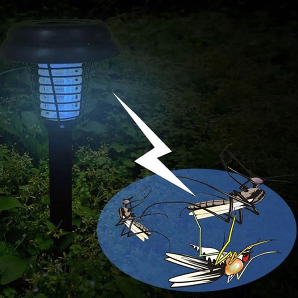Светодиодный уличный дворовый садовый светильник на солнечной энергии против комаров насекомых жуков уличный фонарь с функцией уничтожения насекомых фонарь-ловушка