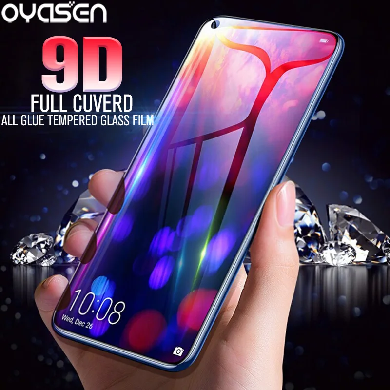 

9D Full Cover Tempered Glass For Huawei Honor 20 Lite Pro i View 20 20i 20Lite 20Pro V20 All Glue Screen Protector Film