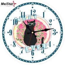 MEISTAR милый кот современные бесшумные настенные часы в доме и сад для гостиной украшения кухни часы большие оригинальные настенные часы