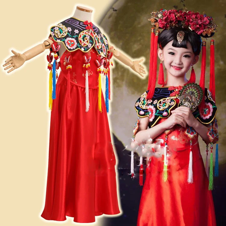 Hong Fu красный этнический Модный китайский национальный тренд костюм для