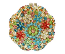 Pochette Soiree Wedding Bridal Accessories Handbags Stylish Golden Crystal Evening Bag Stylish Graceful Lady Luxury bags 88384