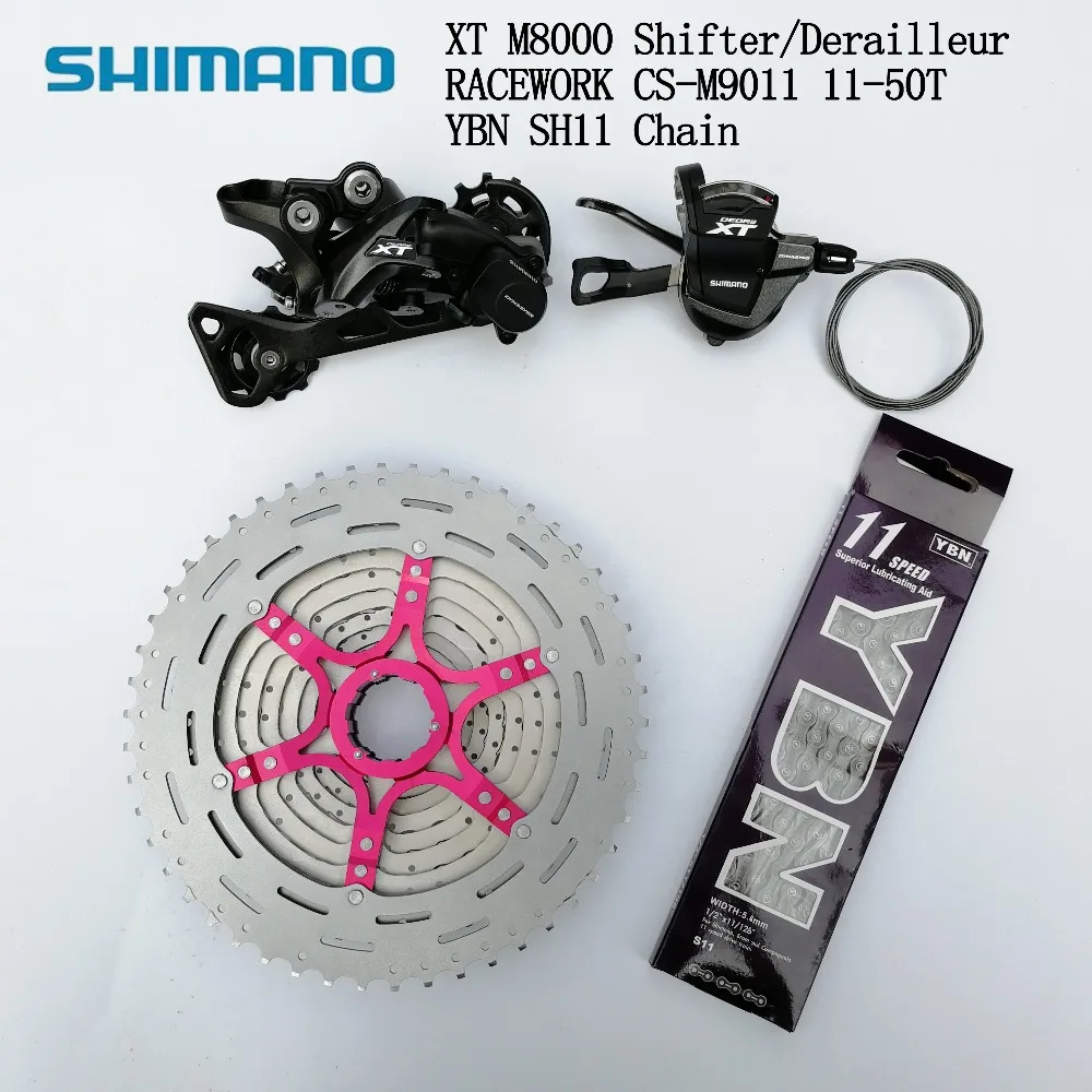 Shimano XT M8000 11 speed Groupset MTB Переключатель скоростей задний переключатель с Racework 46T 50T