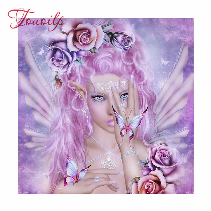 5D DIY Diamond painting Butterfly Flower Fairy Cross stitch Embroidery Rhinestone Mosaic Pattern Home art wall decor | Дом и сад