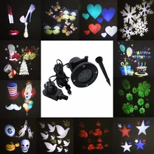 Рождественская СВЕТОДИОДНАЯ Лампа для проектора, водонепроницаемая лампа с 12 узорами, светящийся пейзаж, открытый, праздничная вечеринка, снежинка, проект, прожектор