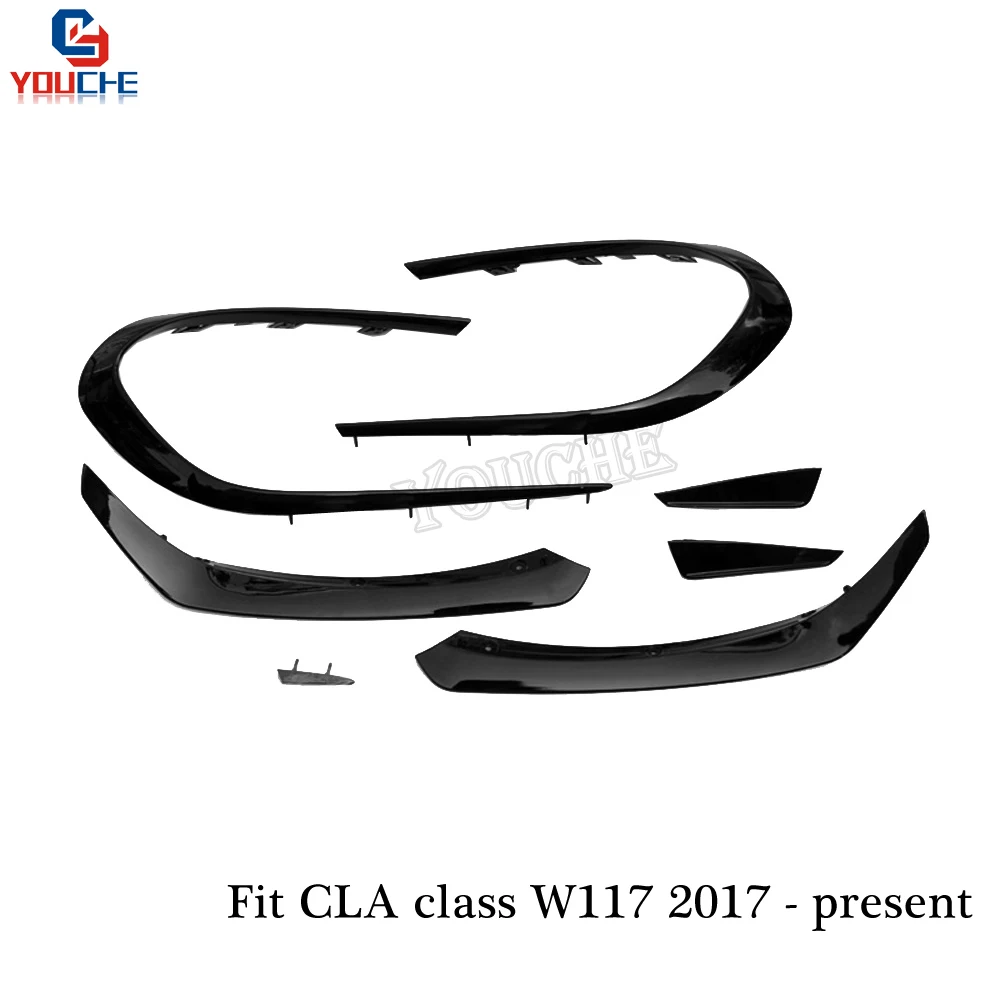 W117 Facelift Front Bumper Lip with Splitters Canards for Mercedes CLA Class C117 CLA180 CLA200 CLA250 CLA45 AMG