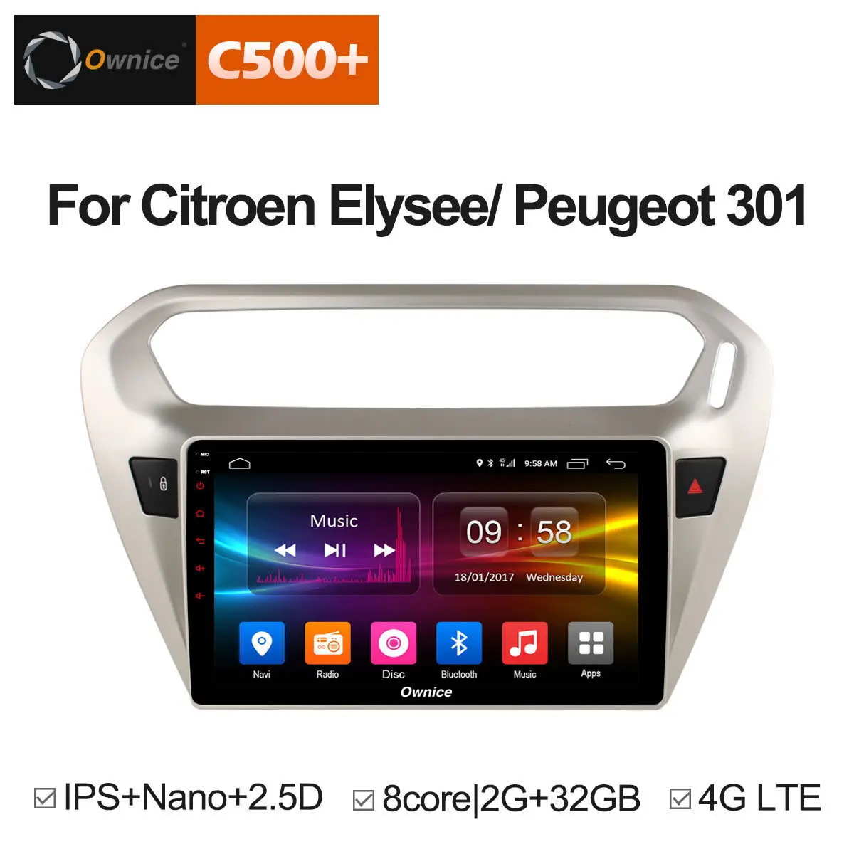 Discount Android 8.1 Unit Auto Stereo Audio DVD Car Radio Multimedia Player gps navigator for Peugeot 301 Citroen Elysee 2014 2015 2016 1