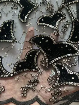 

Soft Latest Embroidered 3d Lace Fabric Black Gold African Lace Fabric 2019 High Quality Lace Tulle French Lace With 3d Flower
