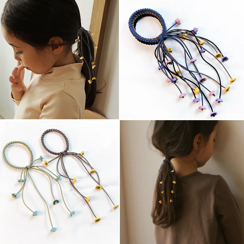 

4 Pcs Korea 2019 Handmade Hair Ropes Girl Rubber Band Cute Hair Tie Three Strands Elastic Hair Band Women Girls Hair Accessories