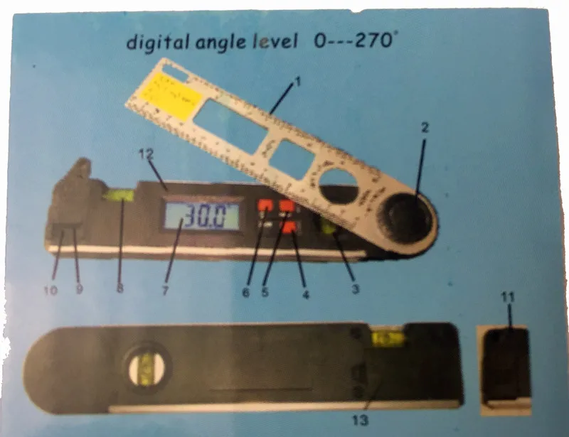 400 мм/250 мм цифровой датчик угла 0-270Degree линейка транспортира Miltre Angle Finder измеритель уровня духов задний светильник