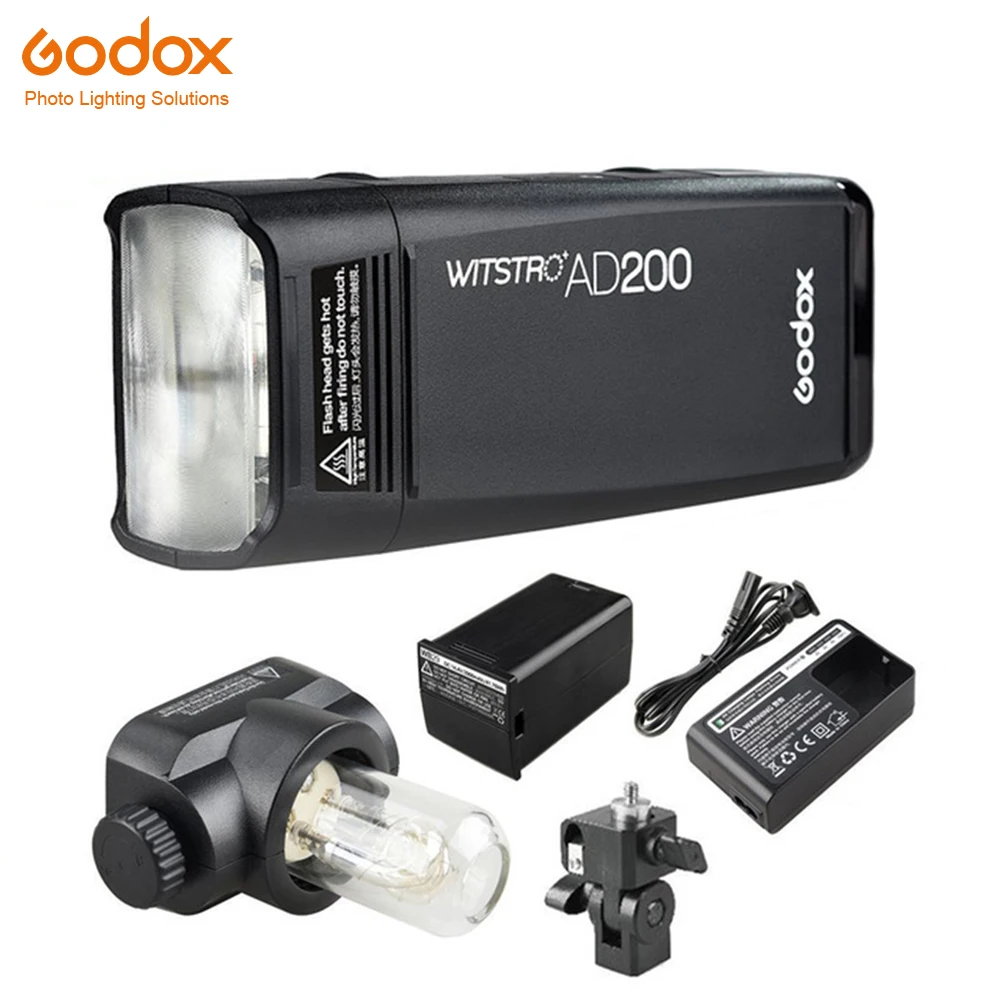 

Godox AD200 TTL 2.4G HSS 1/8000s Pocket Flash Light Double Head 200Ws with 2900mAh Lithium Battery Flashlight Out door Flash