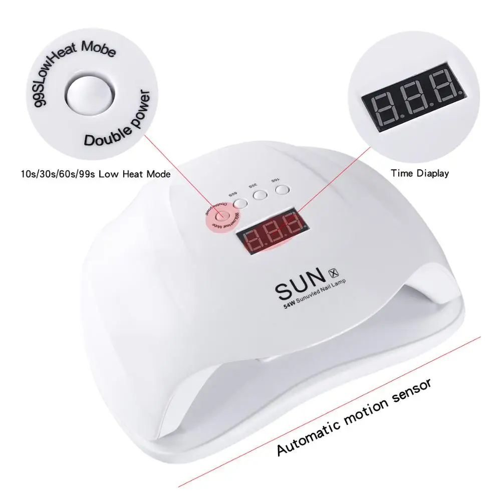 SIMINAIL SUN X UV светодиодные лампы для ногтей сушилка 54 Вт сушилка машина лампа для маникюра гель сушка Pro светильник для быстрого лечения гель-дизайн ногтей инструменты