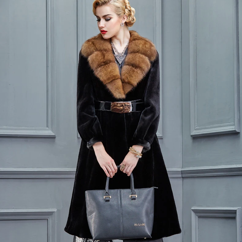 Cuir Les New De Phoenix Réel Col Chinchilla Luxe Femmes Russie Manteaux Fourrure Pour Véritable Martre Vison Manteau En qfxw4RU1I