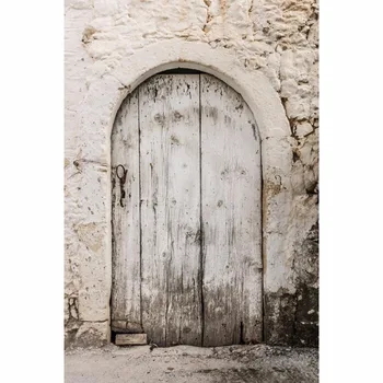 

Thin fabric cloth Printed photography background old wood door backdrop F-2572