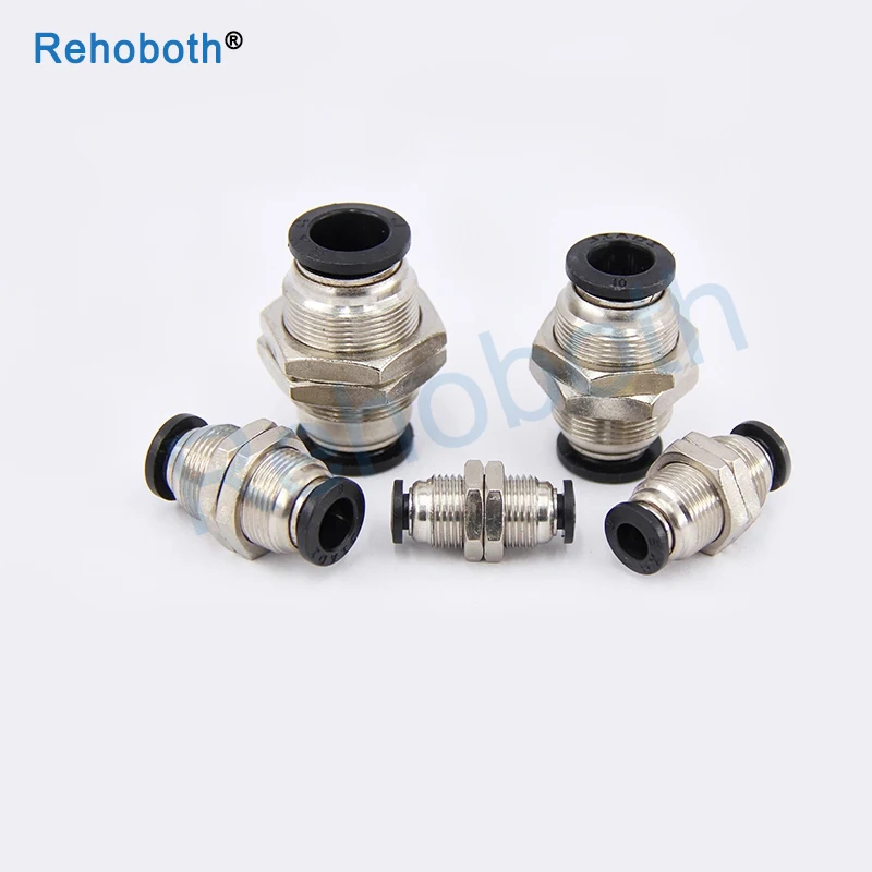 

Air Pneumatic Straight Bulkhead Union 10mm 8mm 6mm 4mm 12mm OD Hose Tube One Touch Push Into Gas Connector Quick Fitting