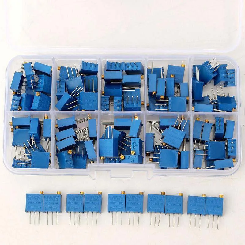 

100pcs 3296W Multi-turn Trimmer Potentiometer Variable Resistor