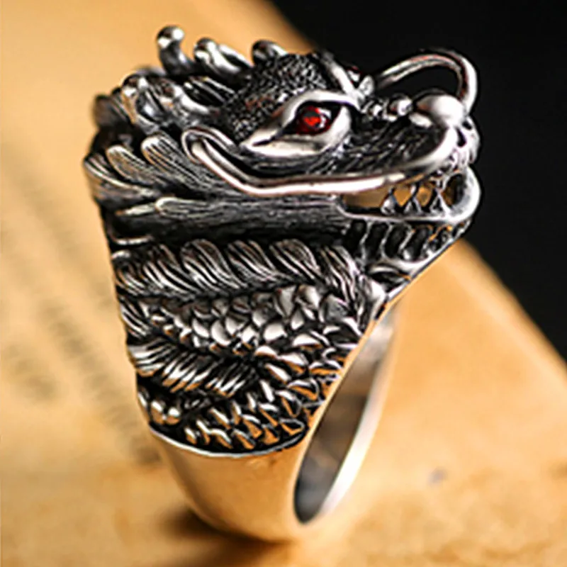 HNSP персональное кольцо с драконом для мужчин, Панк байкерские кольца на палец, мужские кольца Anel
